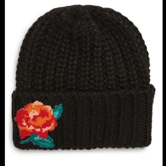 NWT Free People Everything Rosy Black Wool Beanie - Picture 4 of 8